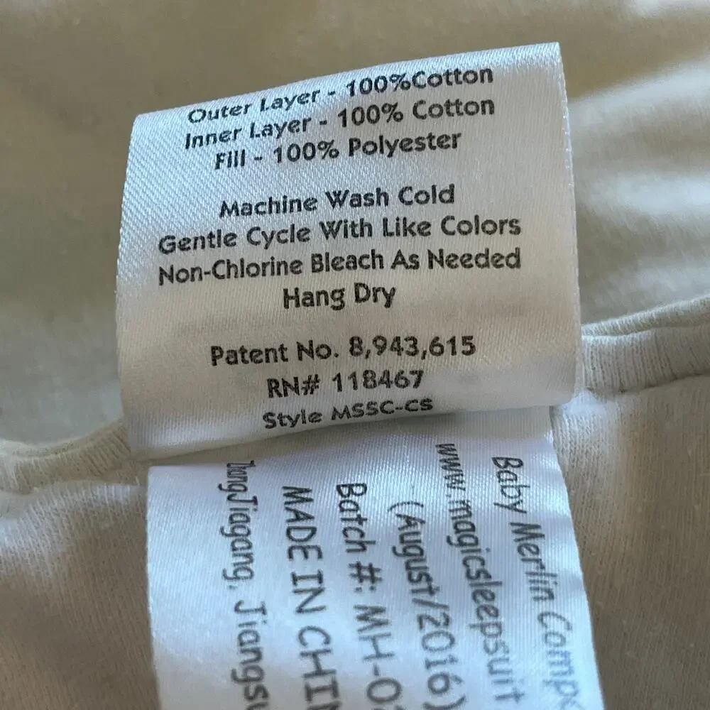 Baby Merlin's Magic Sleepsuit Small 3-6 Months Yellow Swaddle